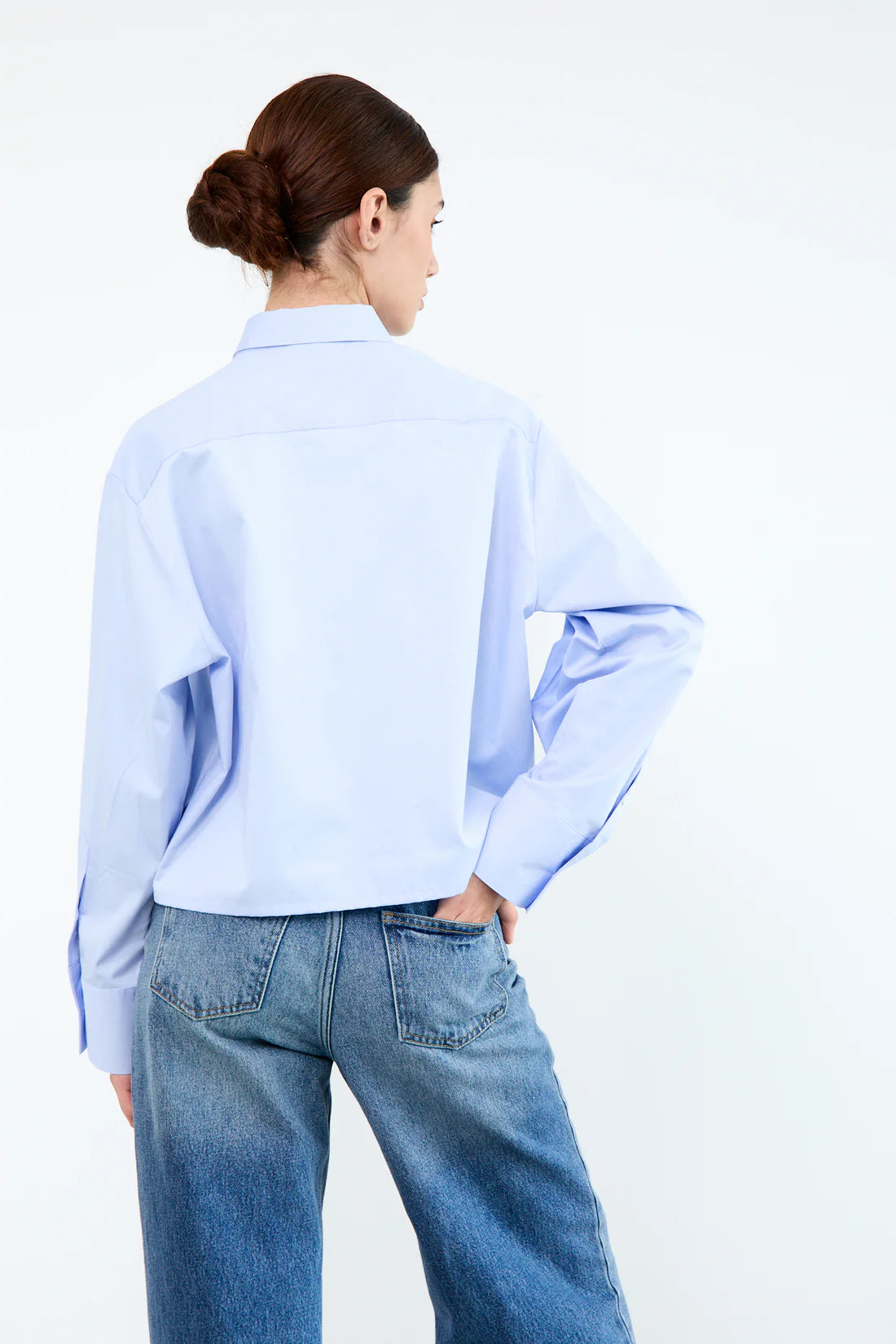 PIPPA Cropped blouse Light blue