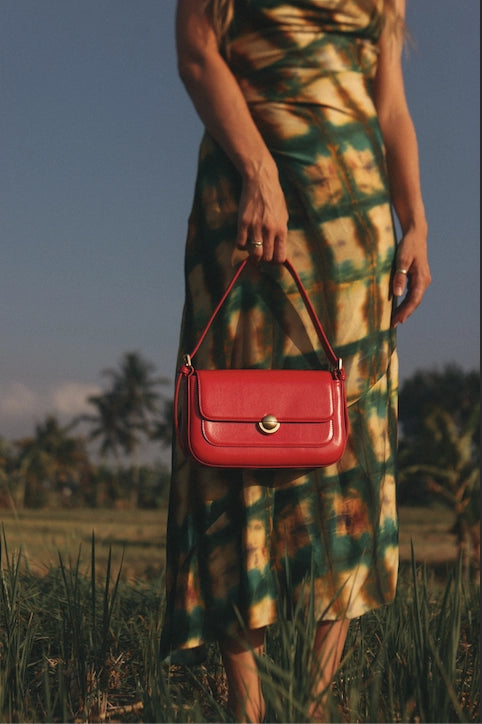 MAUREEN Vintage Envelop tas RUBY RED (vegan)