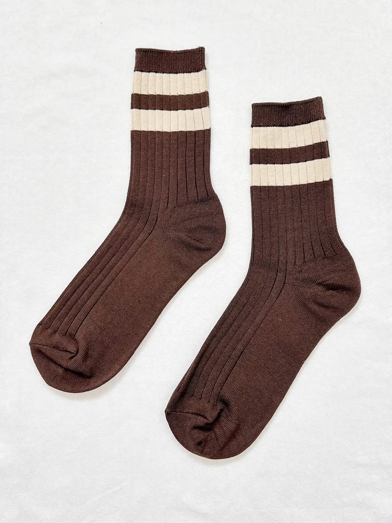 HER VARSITY socks ESPRESSO