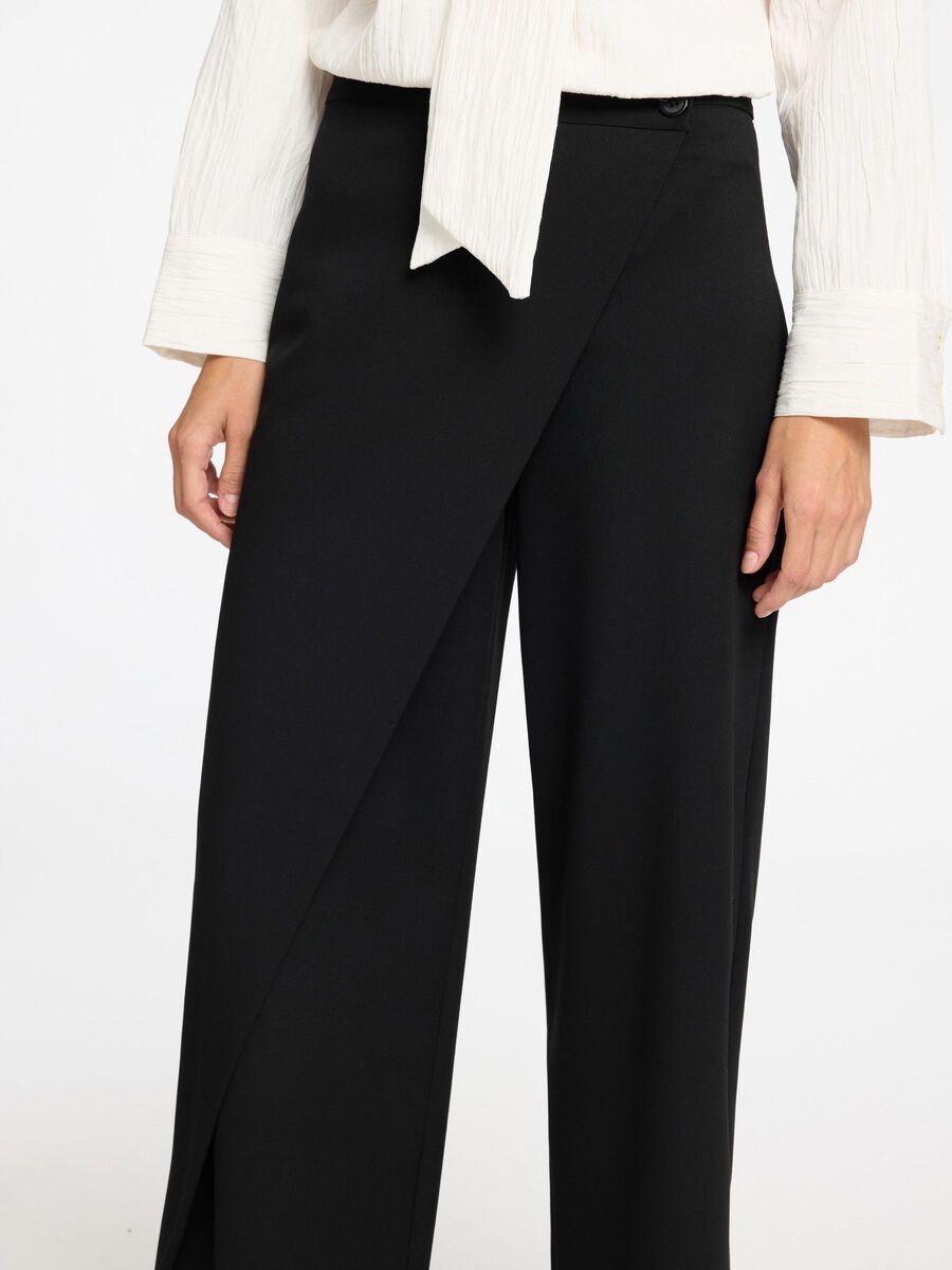 SLFHEDI MW Wide pants Black