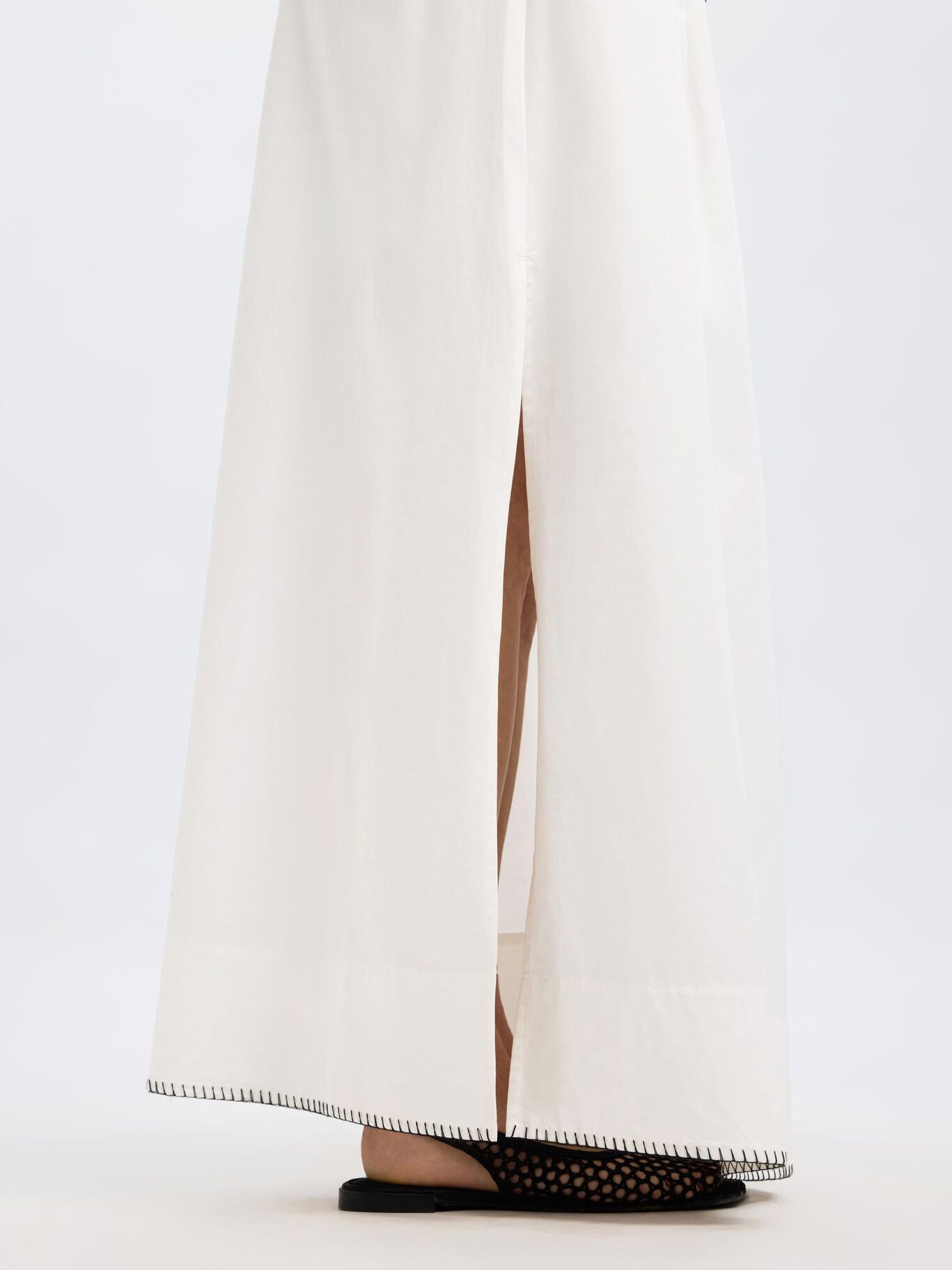 SLFFIA HW Stitched ankle skirt Bright white