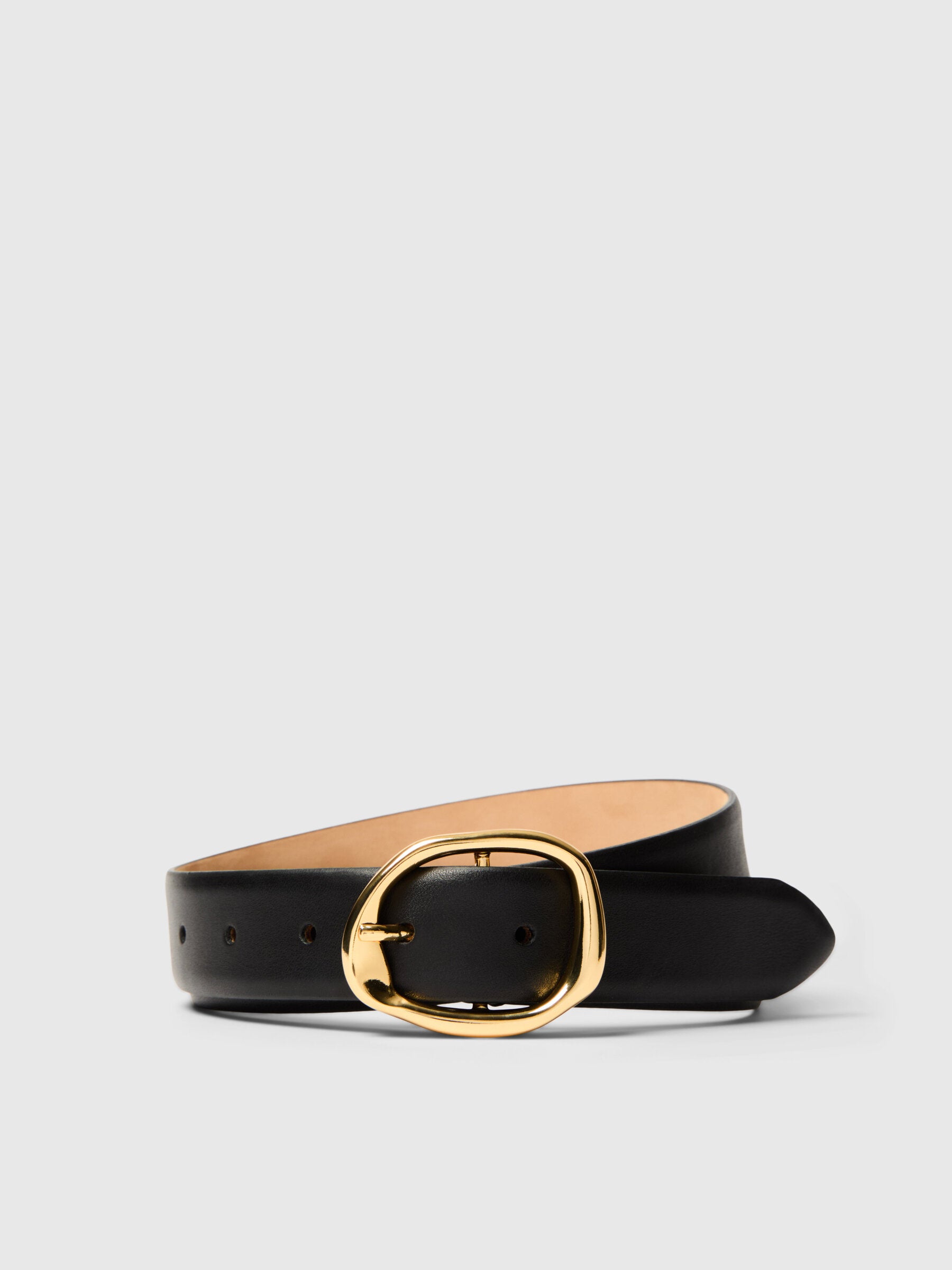 SLFFELINE Slim Leather Belt BLACK