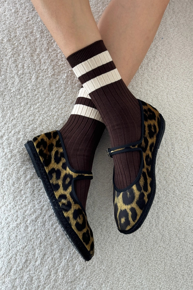 HER VARSITY socks ESPRESSO