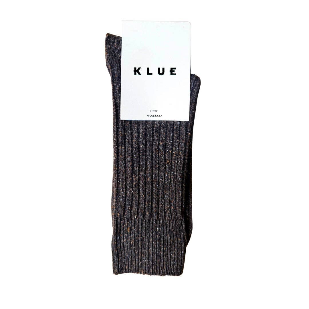 KLUE Silk and Wool DUST STAR socks | Chocolate Dark Brown: 36-40