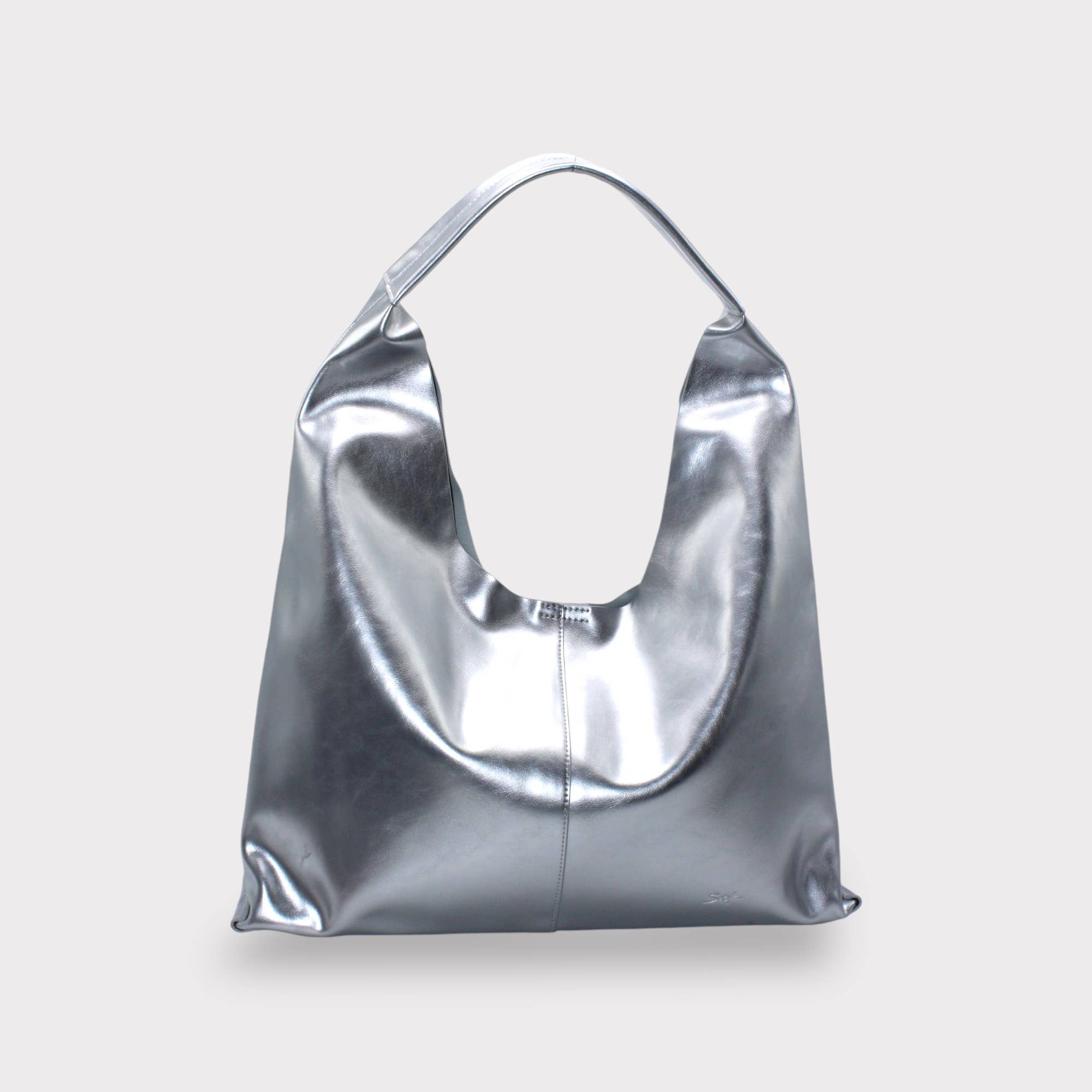 BECK Leather Tote Bag SILVER
