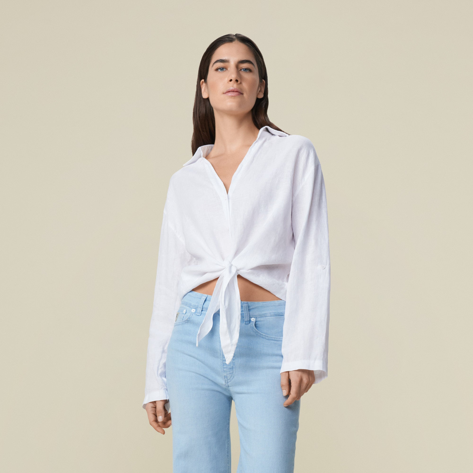 LOIS - PIA Linen Shirt WHITE