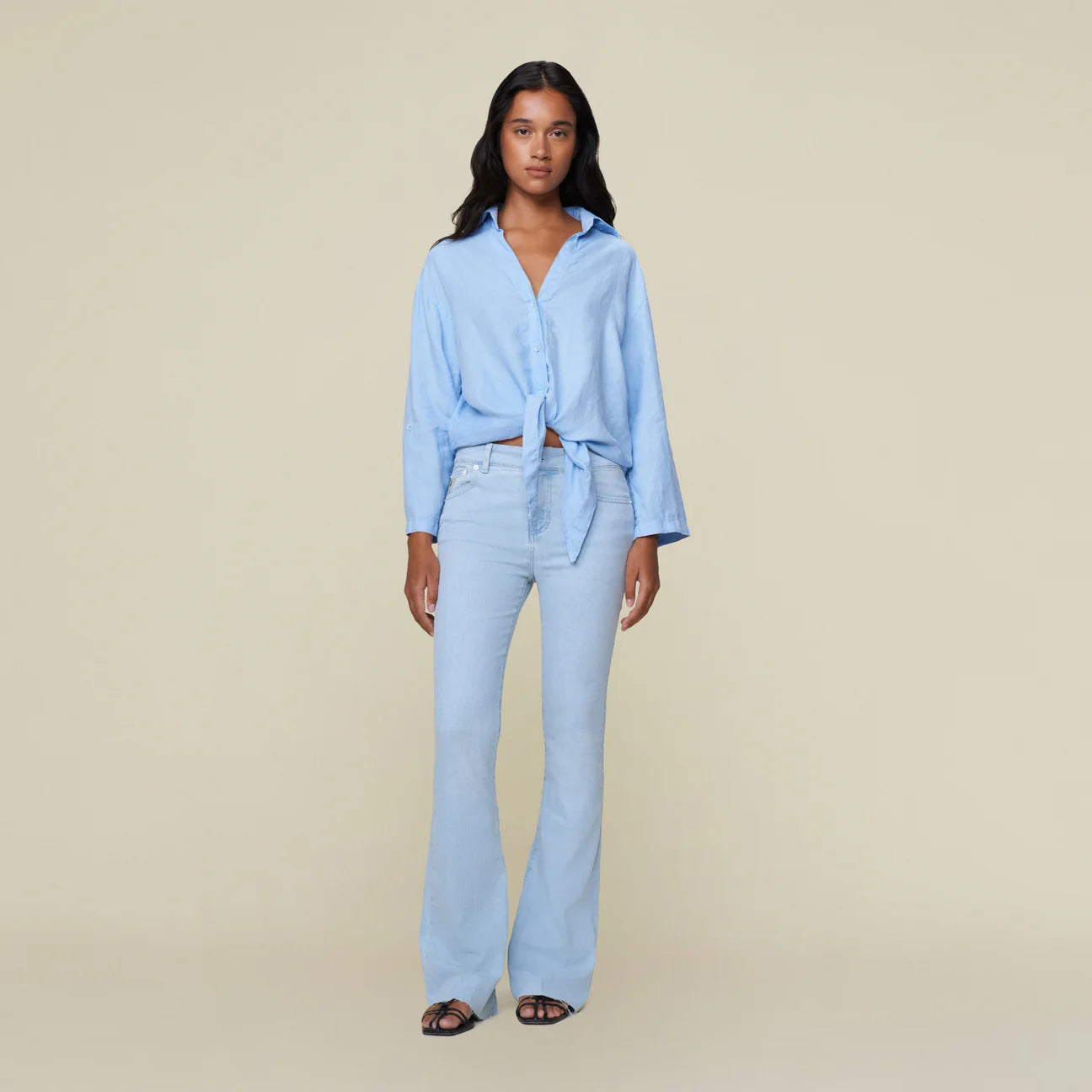 LOIS - PIA Linen shirt LIGHT BLUE