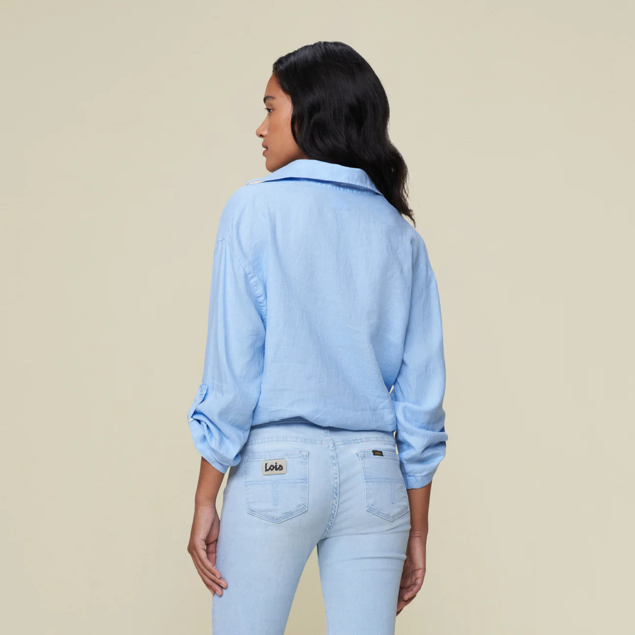 LOIS - PIA Linen shirt LIGHT BLUE
