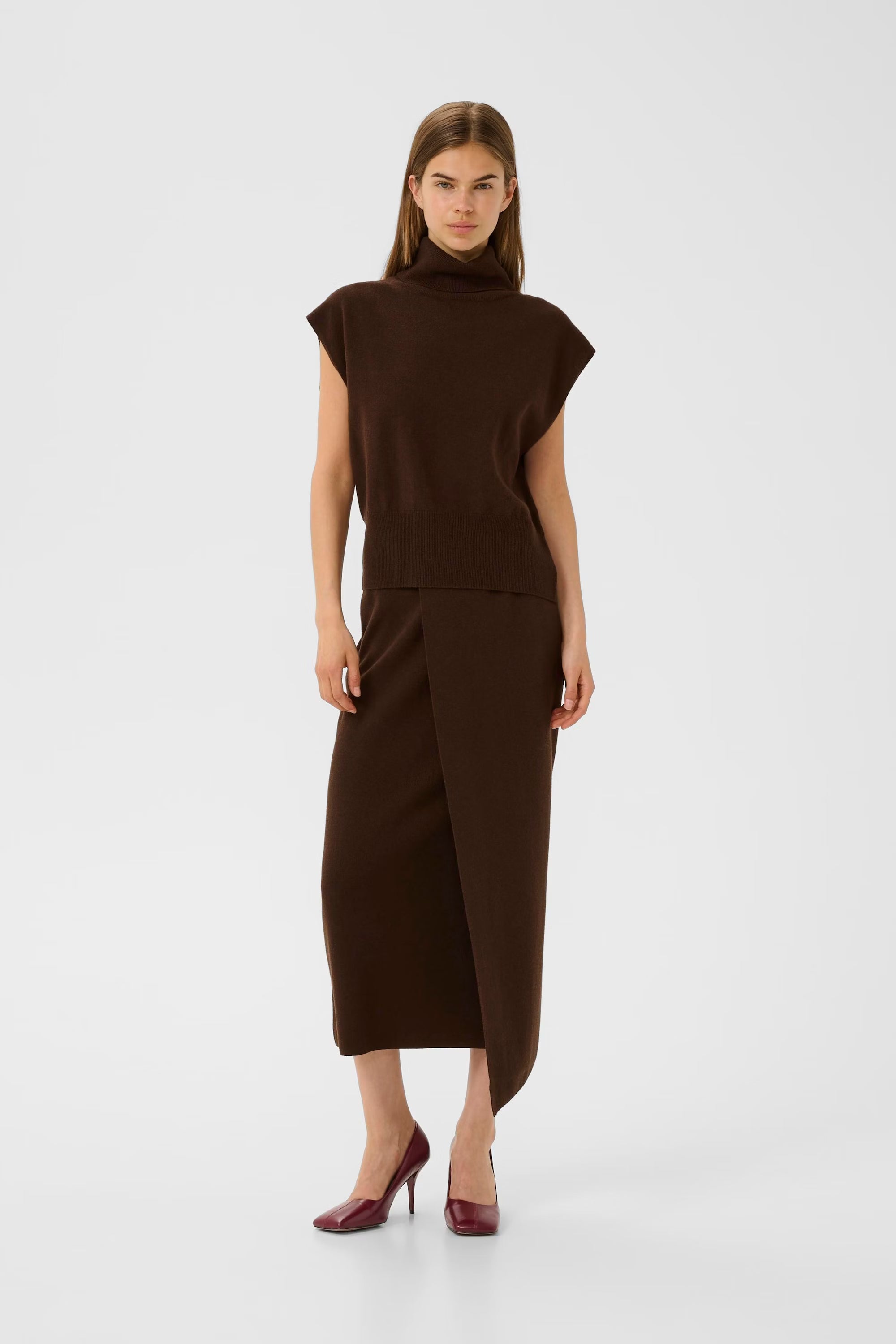 MANZIGZ Skirt - Deep Burnt Brown