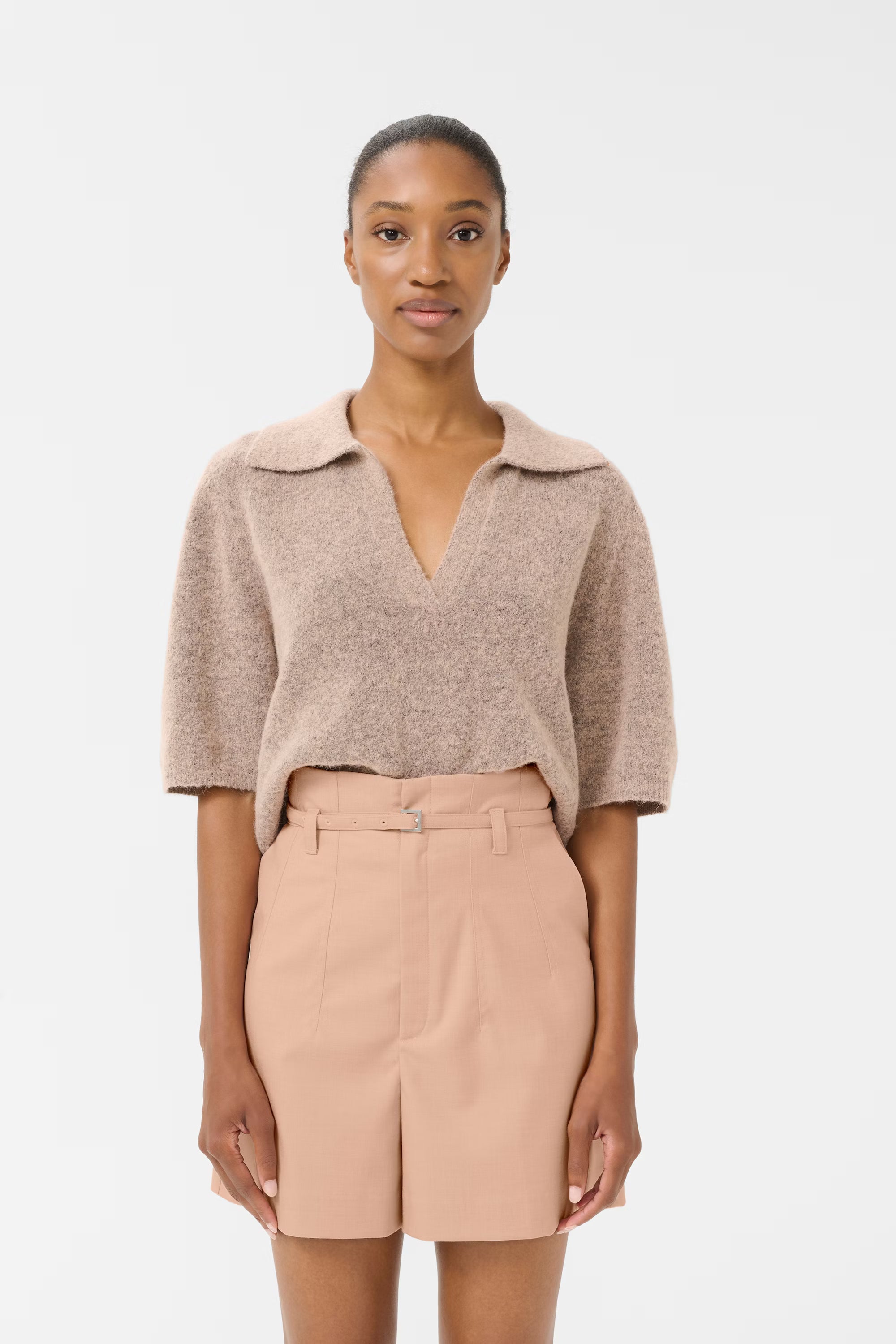 GZ ALPHA SS Polo pullover Rose dust melange