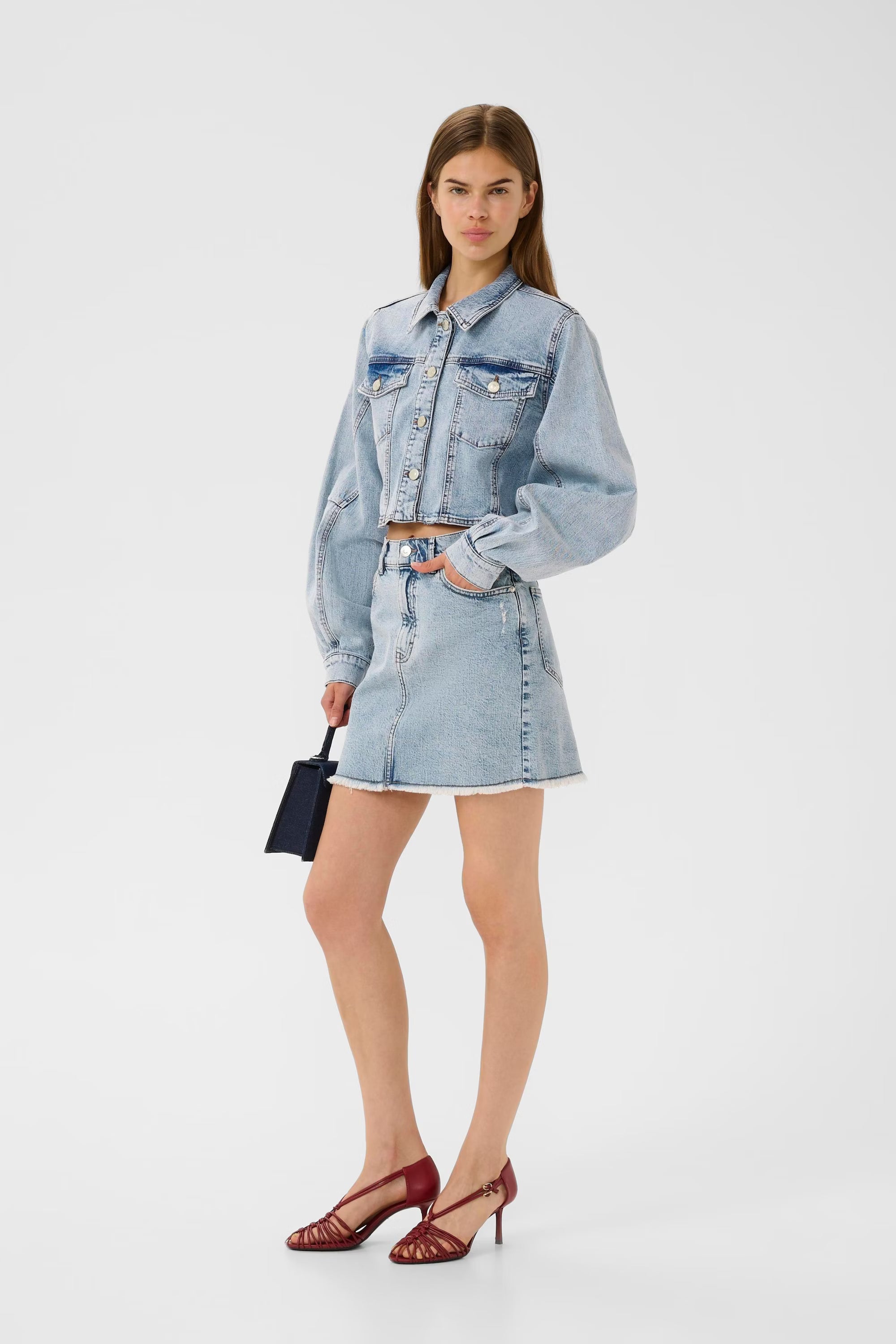 GZ DEA Cropped jacket Light blue denim