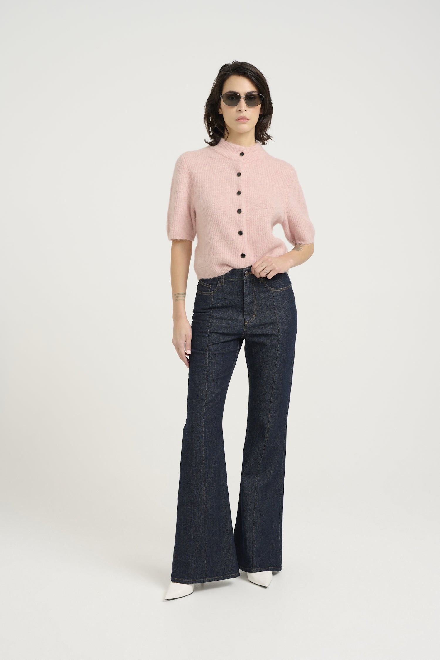 ALPHAGZ SS Short Cardigan ROSE MEL