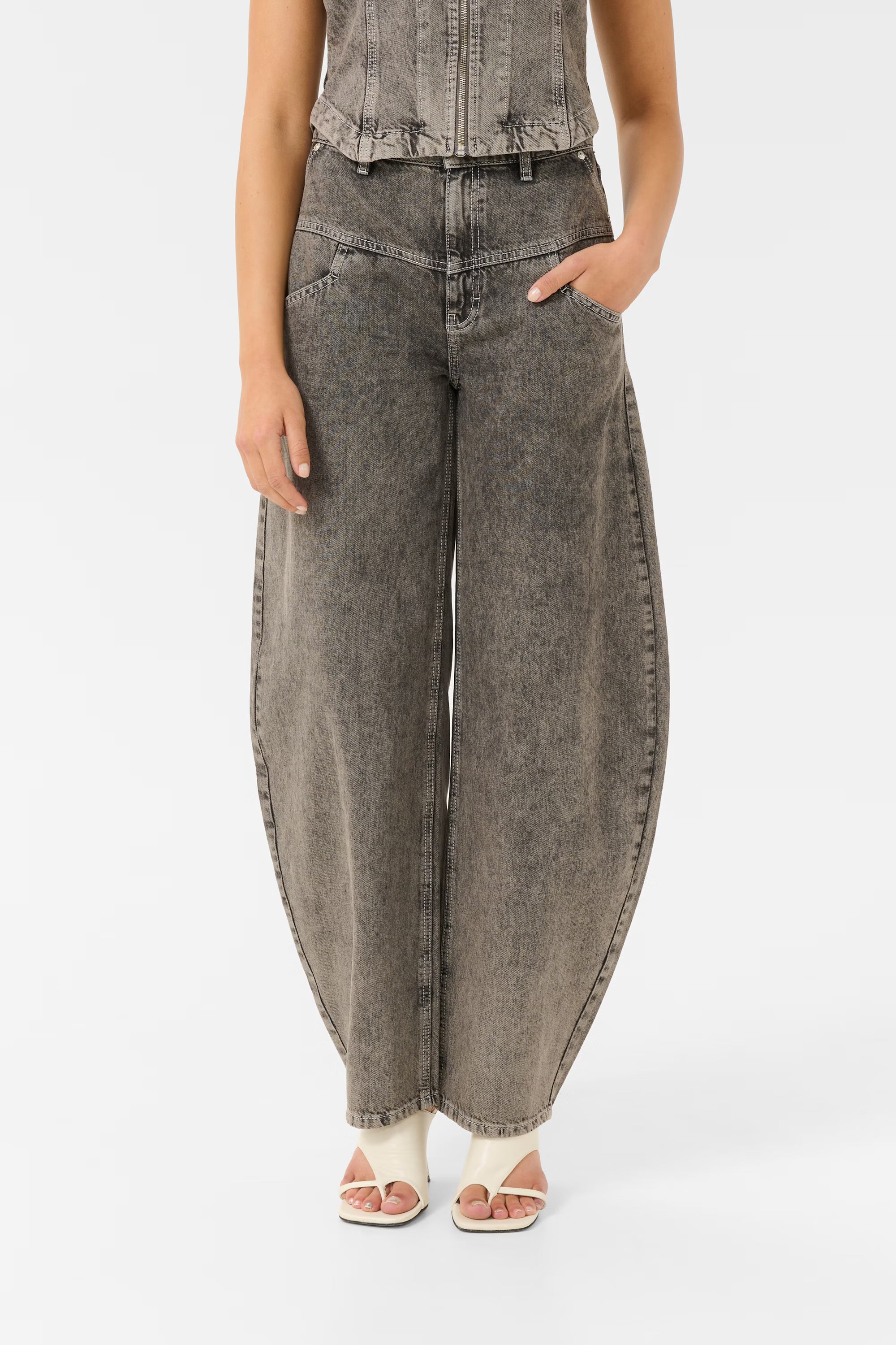 GZ JOSIE HW Barrel jeans Greige