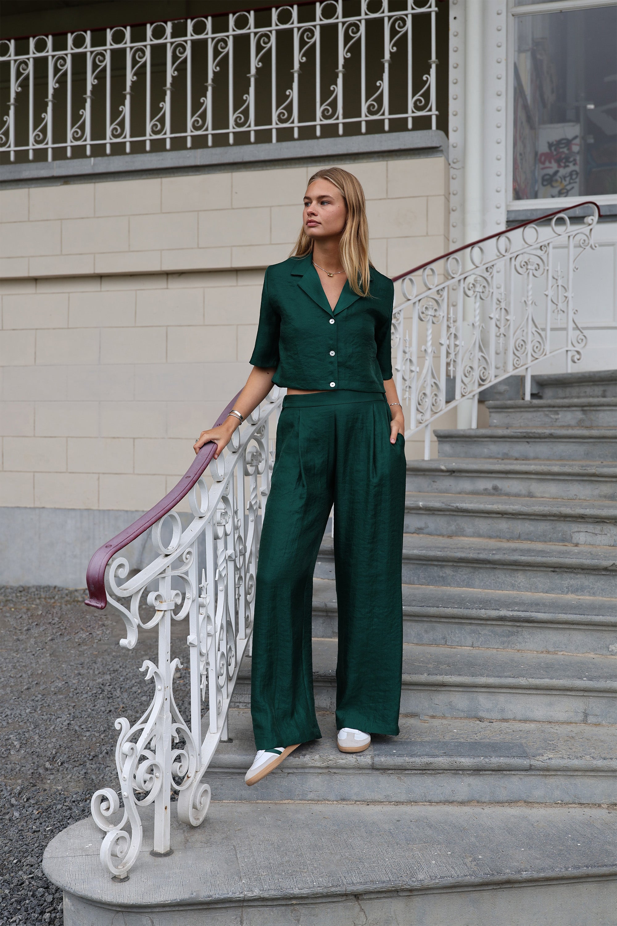 BELLA Shirt Lurex green