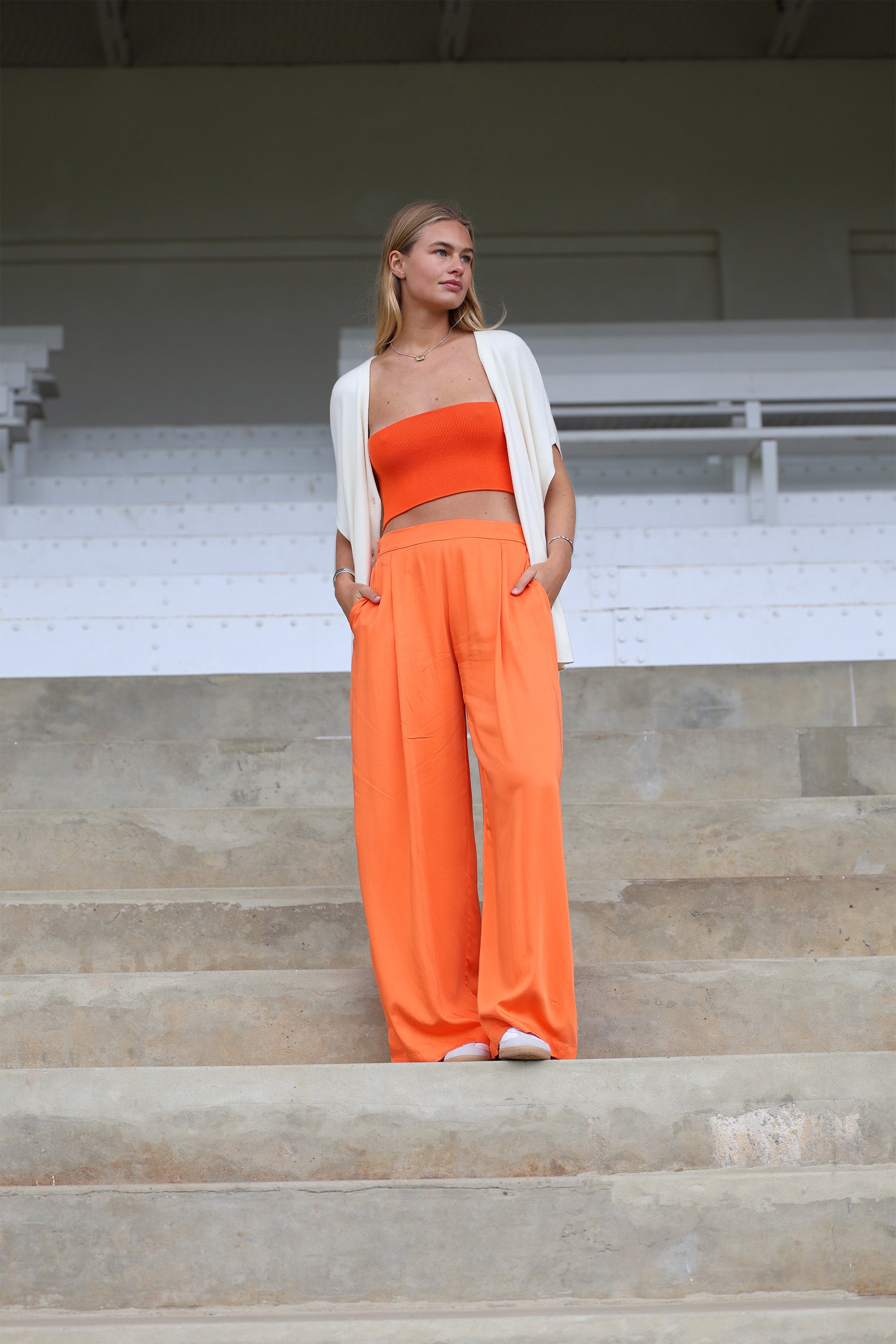 PETAL Pants Lurex orange