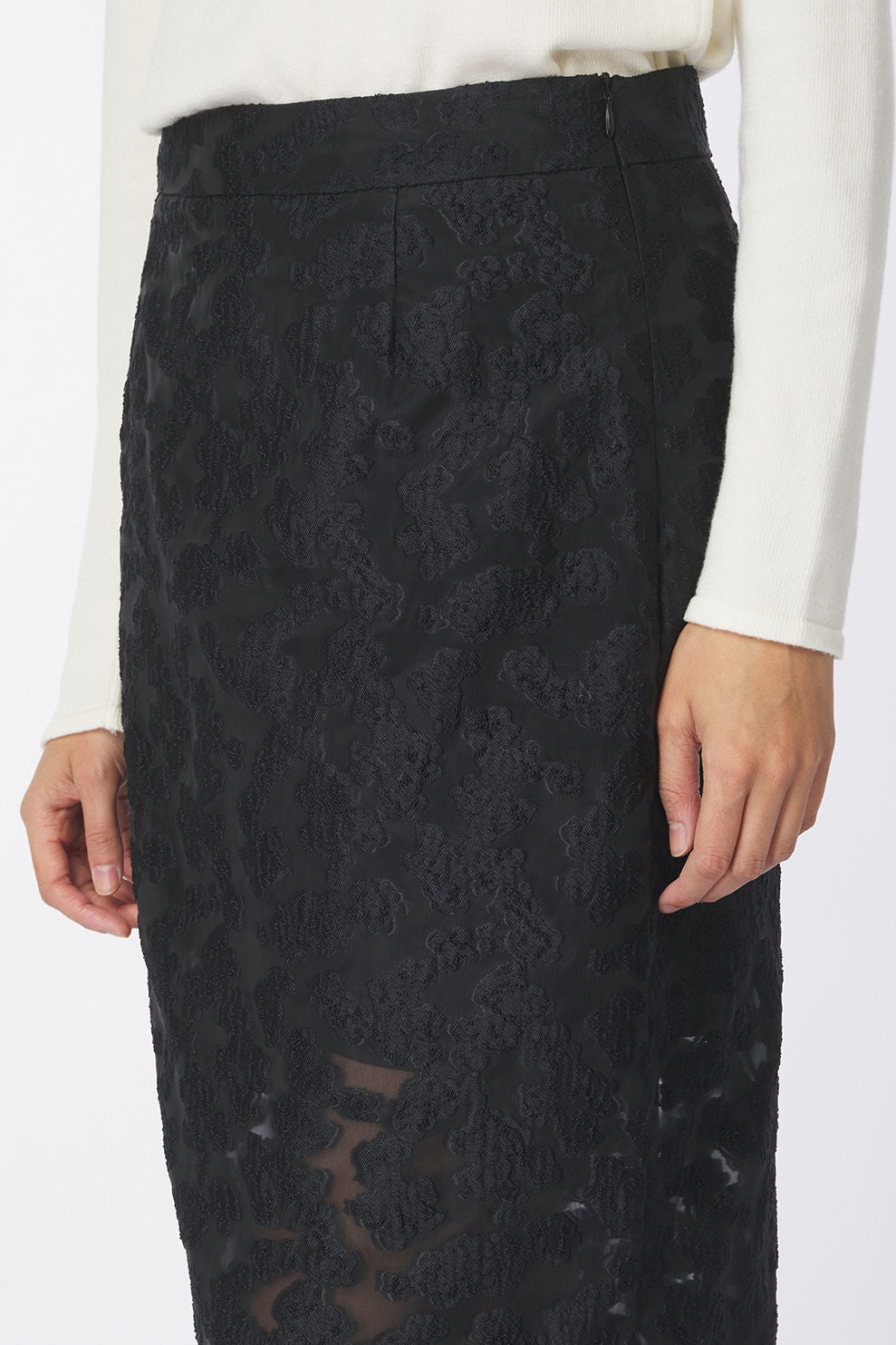 SLFPANDORA HW Ankle slit skirt Black