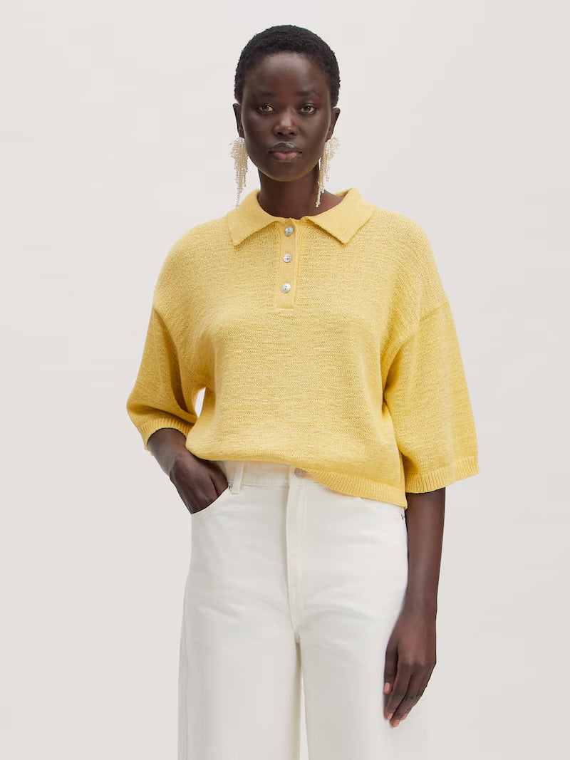 ANAYA knit polo LEMON MERINQUE
