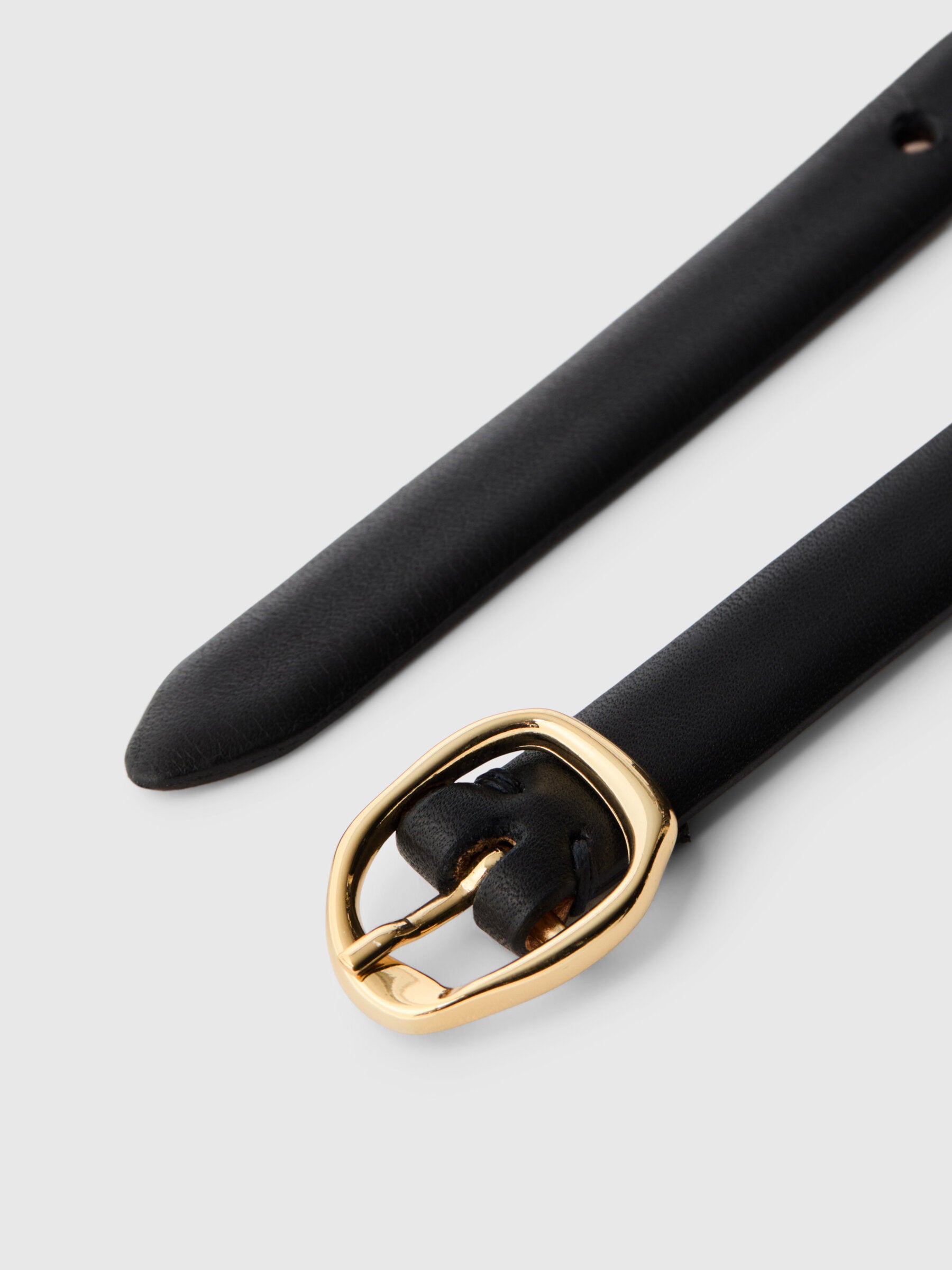 SLFFELINE Slim Leather Belt BLACK