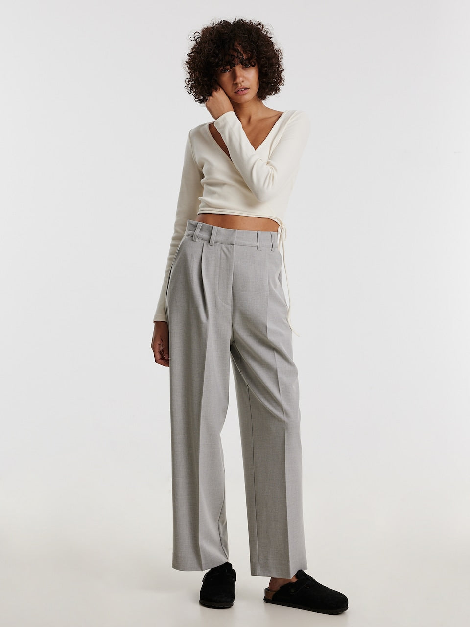KAJ Trousers Grey melange
