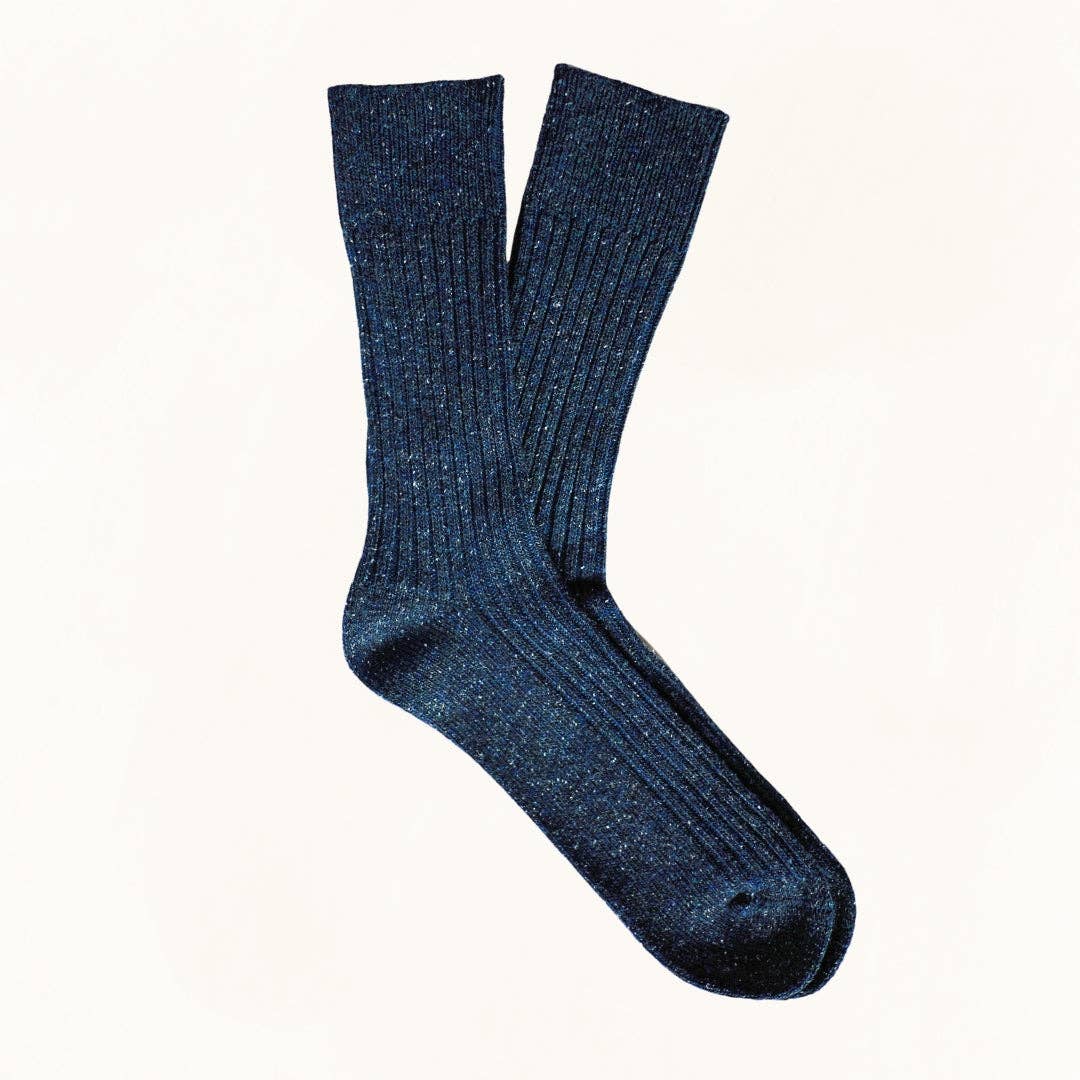 KLUE Silk and Wool DUST STAR socks | Navy: 36-40