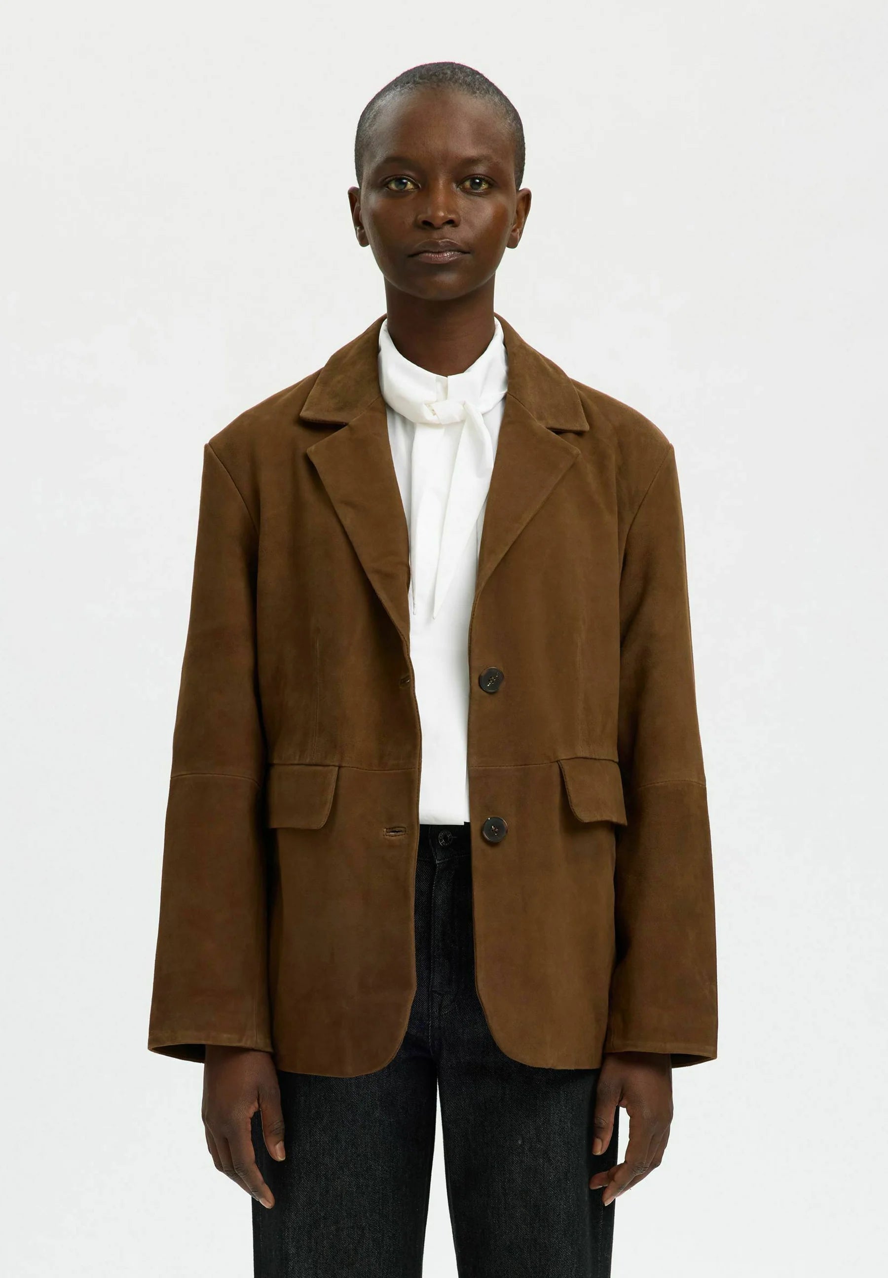 SLFCLARA Suede blazer Cappuccino