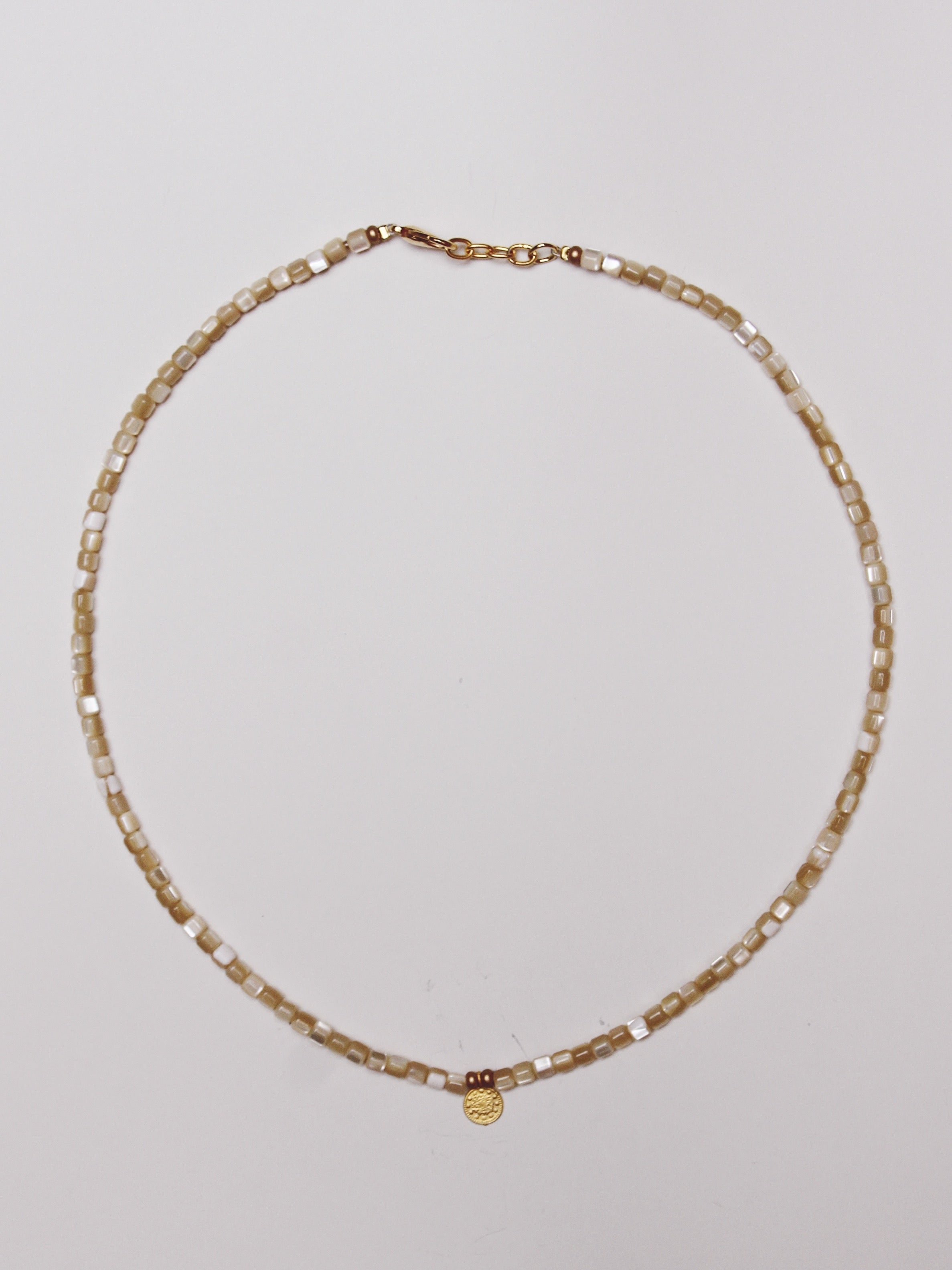 BEIGE beads necklace
