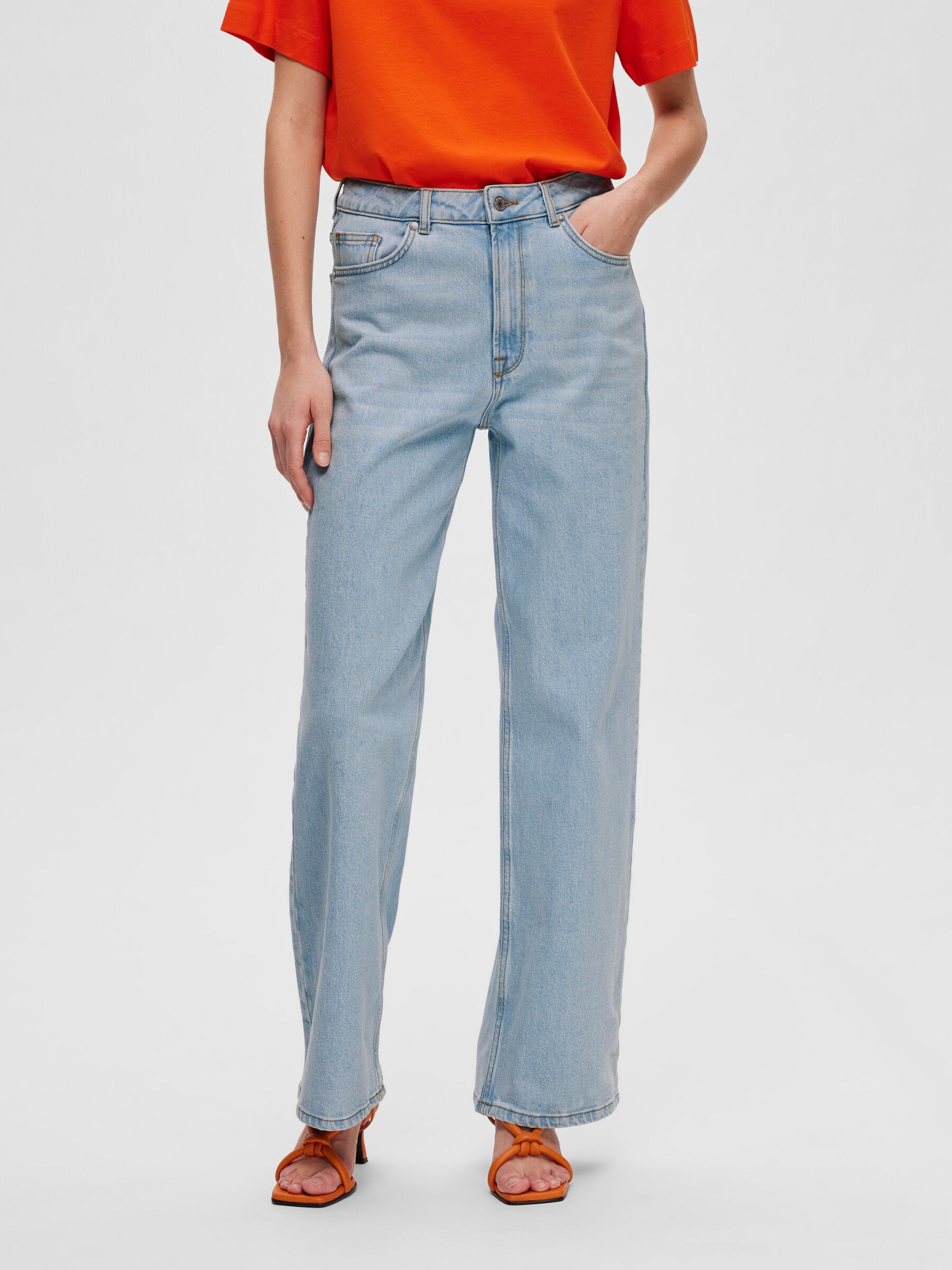SLFALICE HW Wide LON SKY Jeans