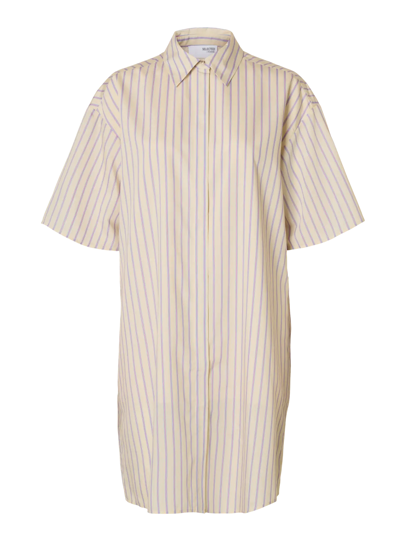 SLFLANA Short shirt dress Birch/Stripes