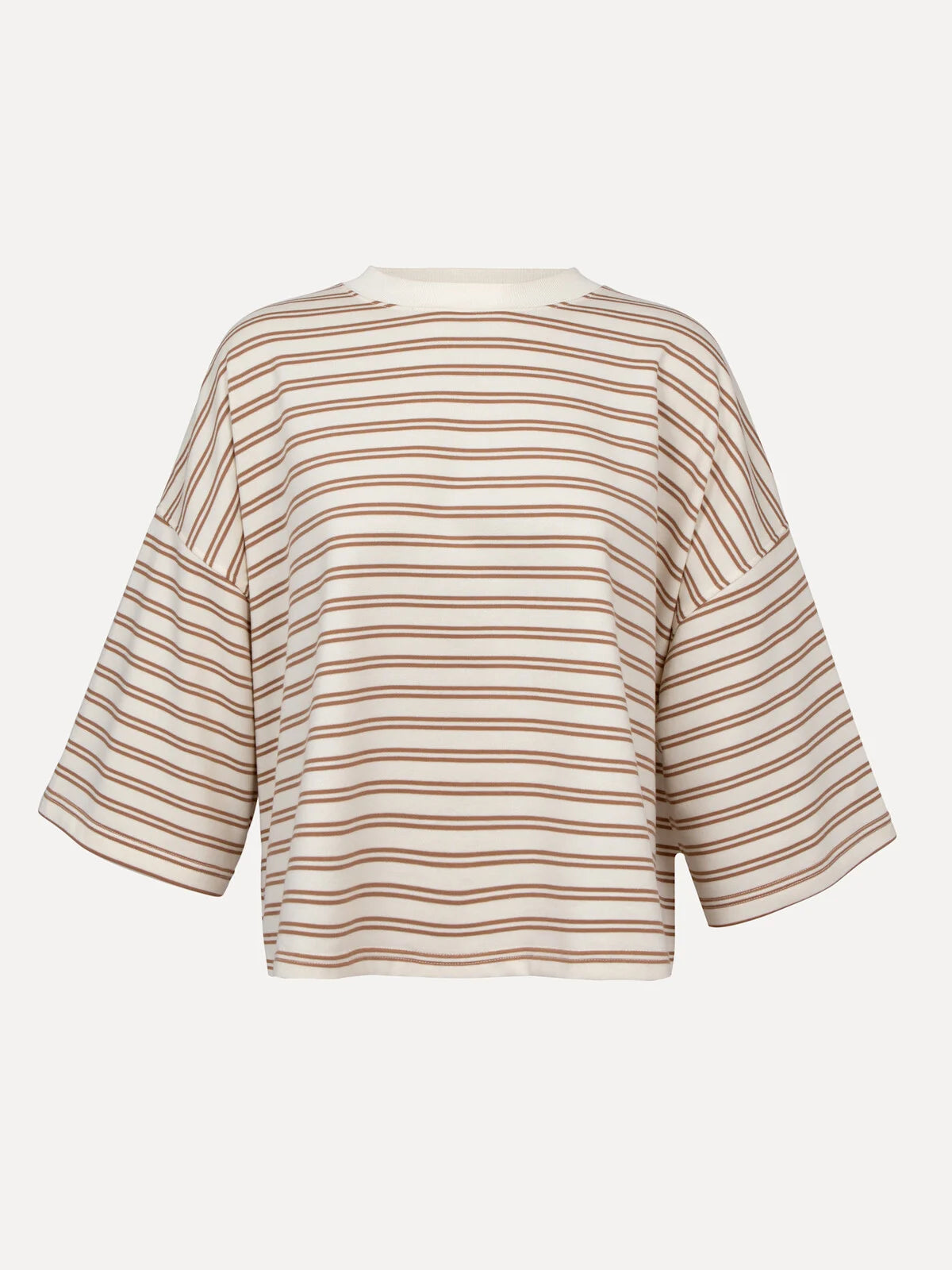CARY Sweater - White Brown Stripes