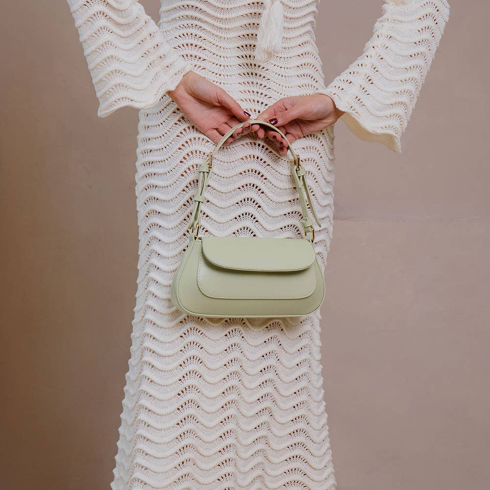 Amari Pistachio Recycled Vegan Shoulder Bag