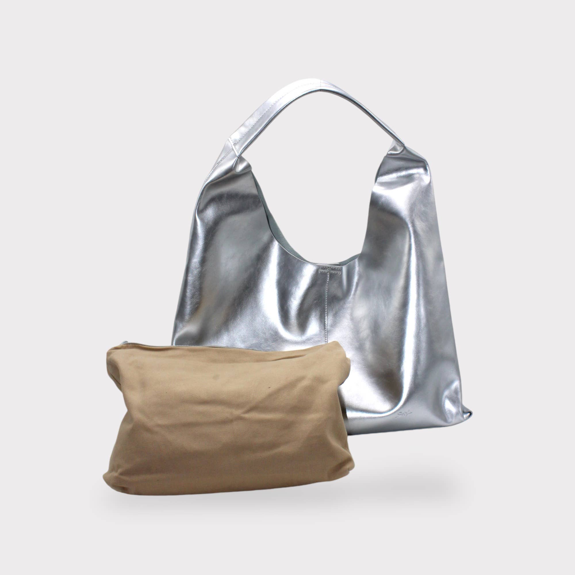 BECK Leather Tote Bag SILVER