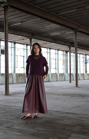 SARI Skirt Vegan Leather Bordeaux
