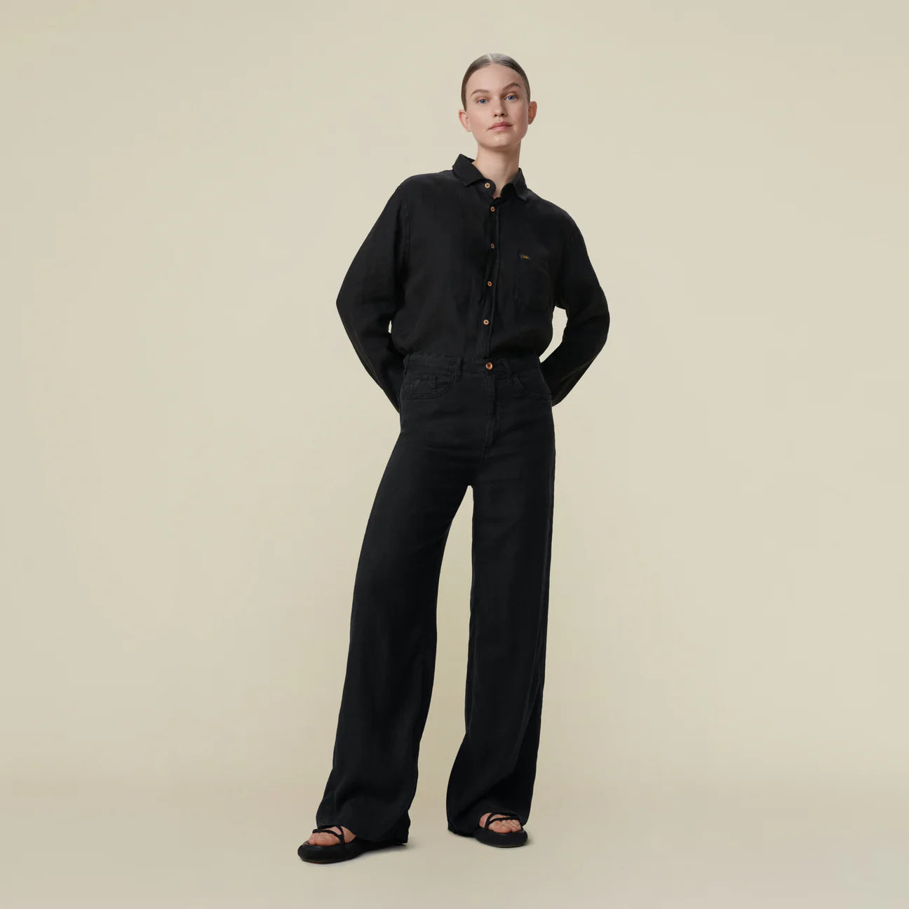 LOIS Skater loose-Z pants linen Black