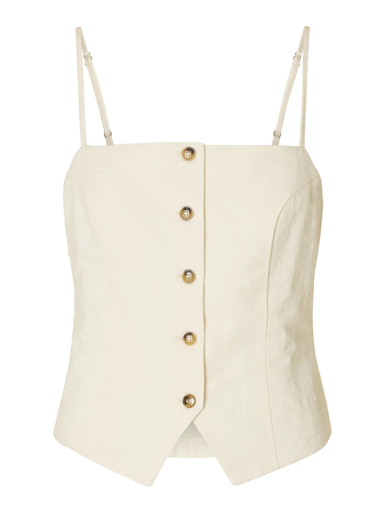 SLFMETTE Buttoned Jacquard Strap Top BIRCH