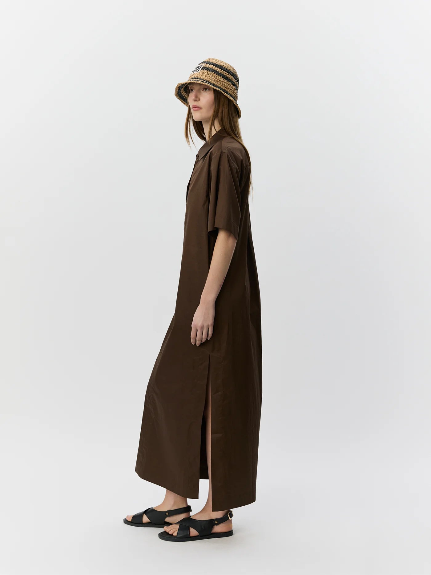 ASANASW Oversize Shirt Dress - Intense Brown