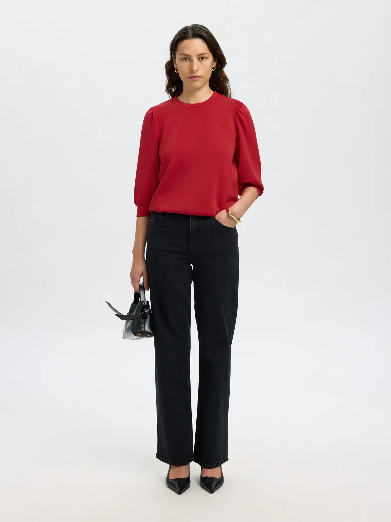 SLFTENNY 3/4 Sweat Top - Red