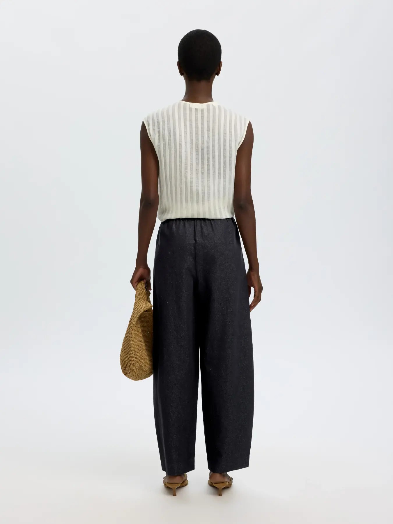 SLFLOOSE barrel willow pants DARK NAVY