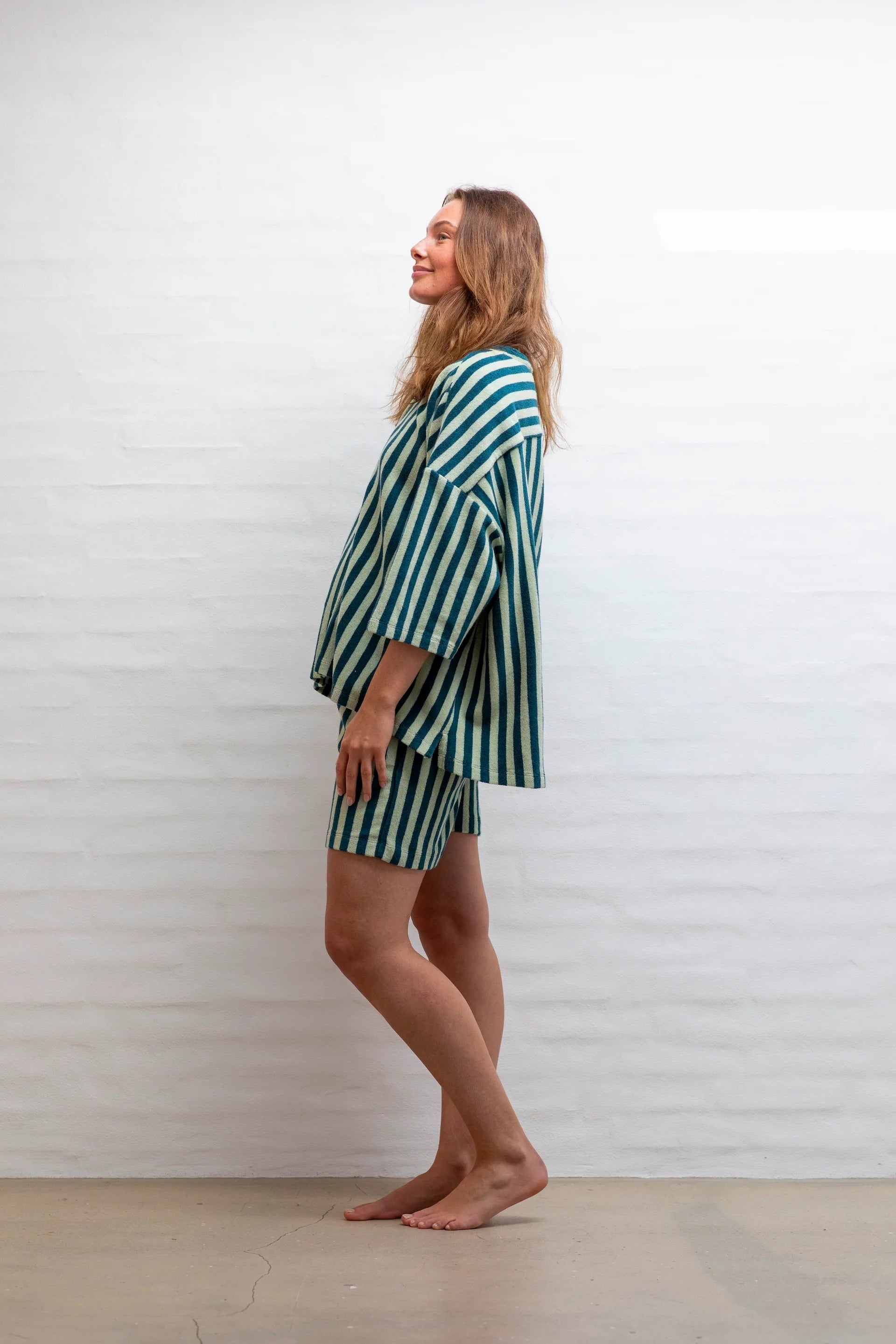 NARAM Oversized Shirt SEA FOAM & DEEP TEAL