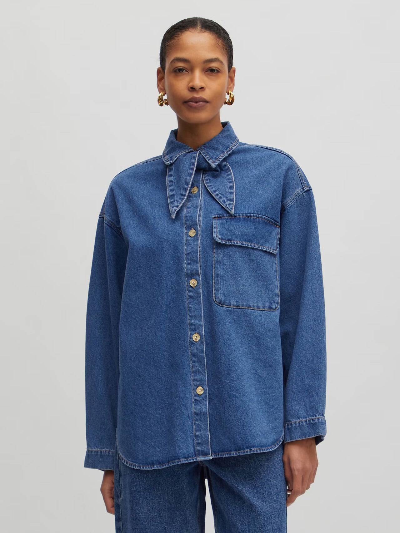 OVERSIZE ANISHA Overshirt Vintage blue