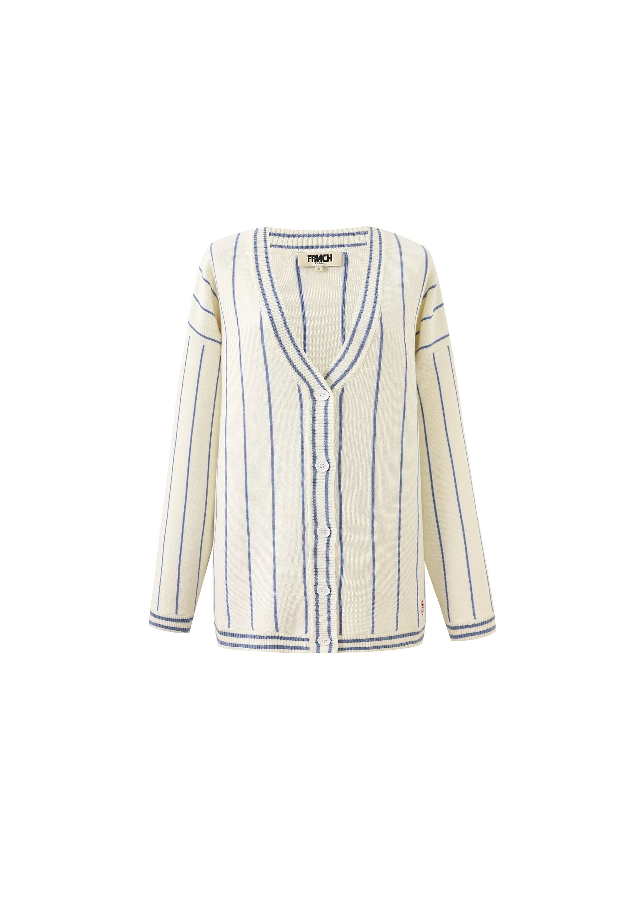 NINA cardigan CREAM/ LIGHT BLUE STRIPE