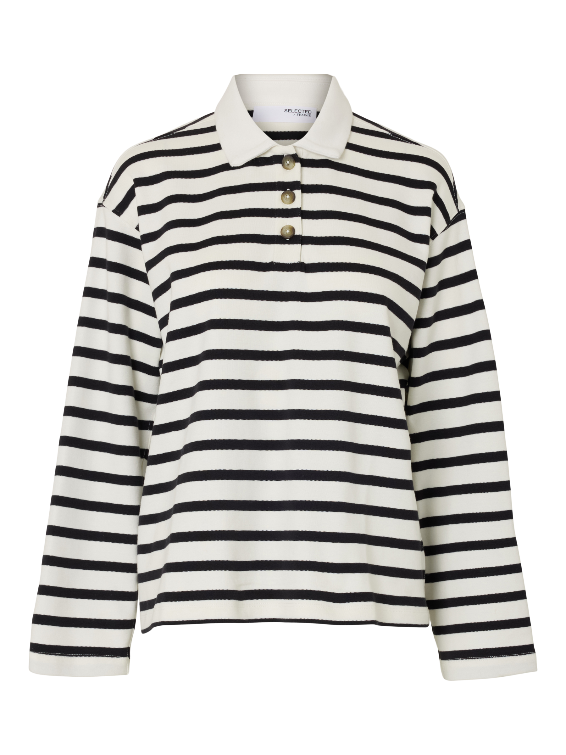 SLFWADA Ls Stripe Collar Top
