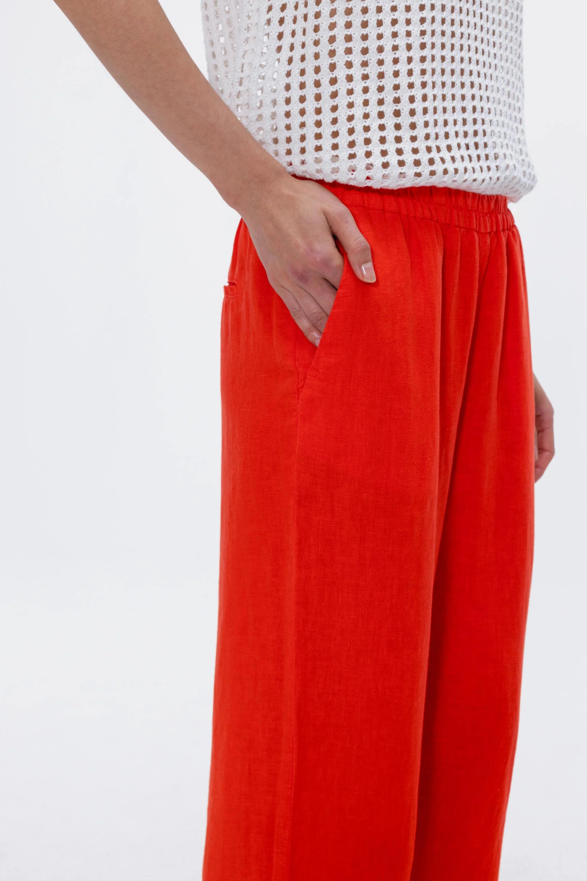 BLAZINGSTAR Linnen Pants RED