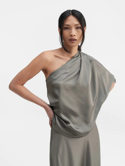 ELLA Satin Blouse LIGHT MILITARY