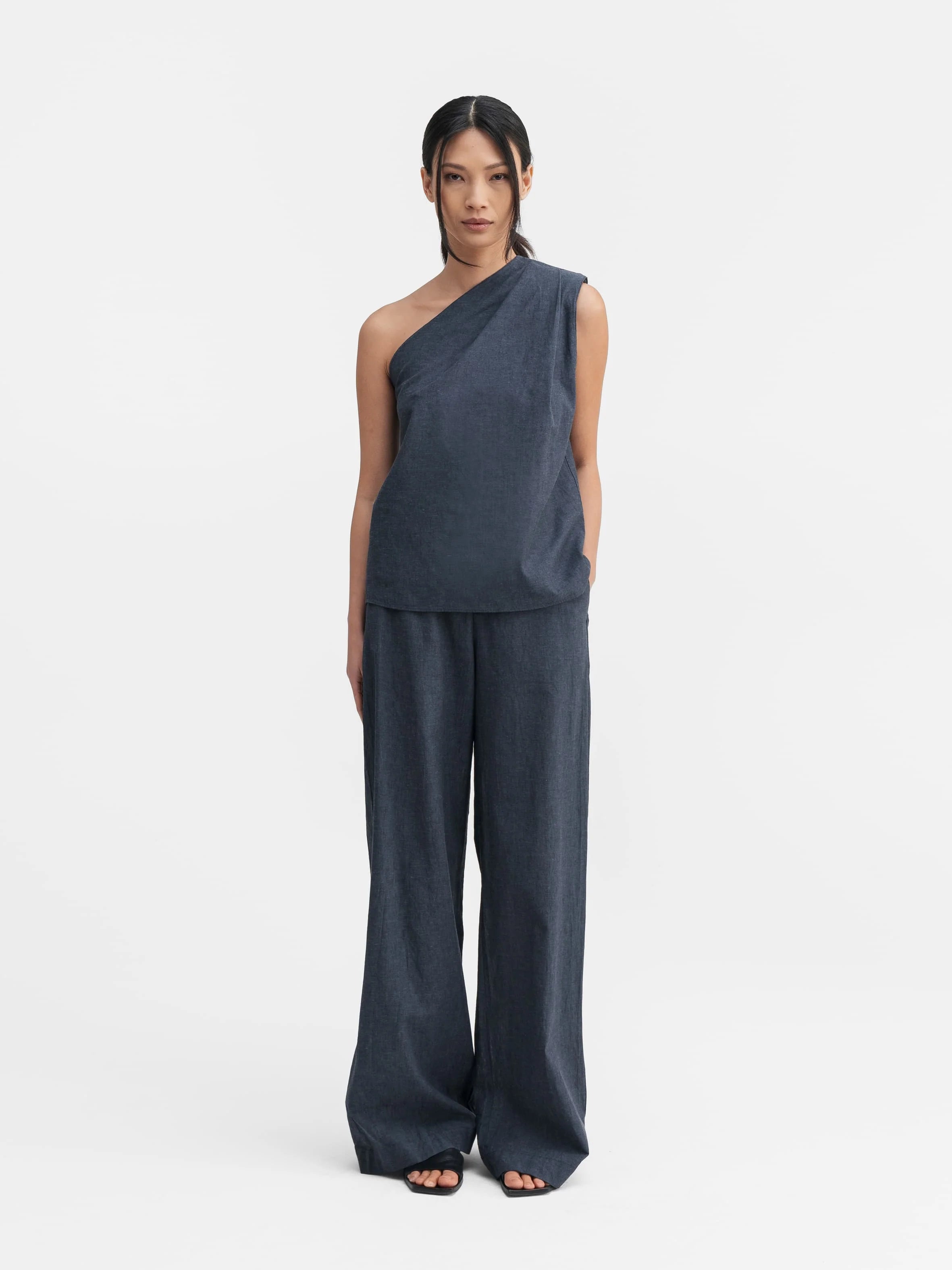 ELLE Linen Tank BLUE GREY