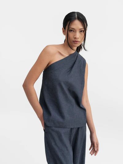 ELLE Linen Tank BLUE GREY