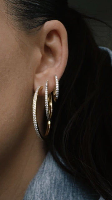 IVY L Diamond Earring 30mm GOLD