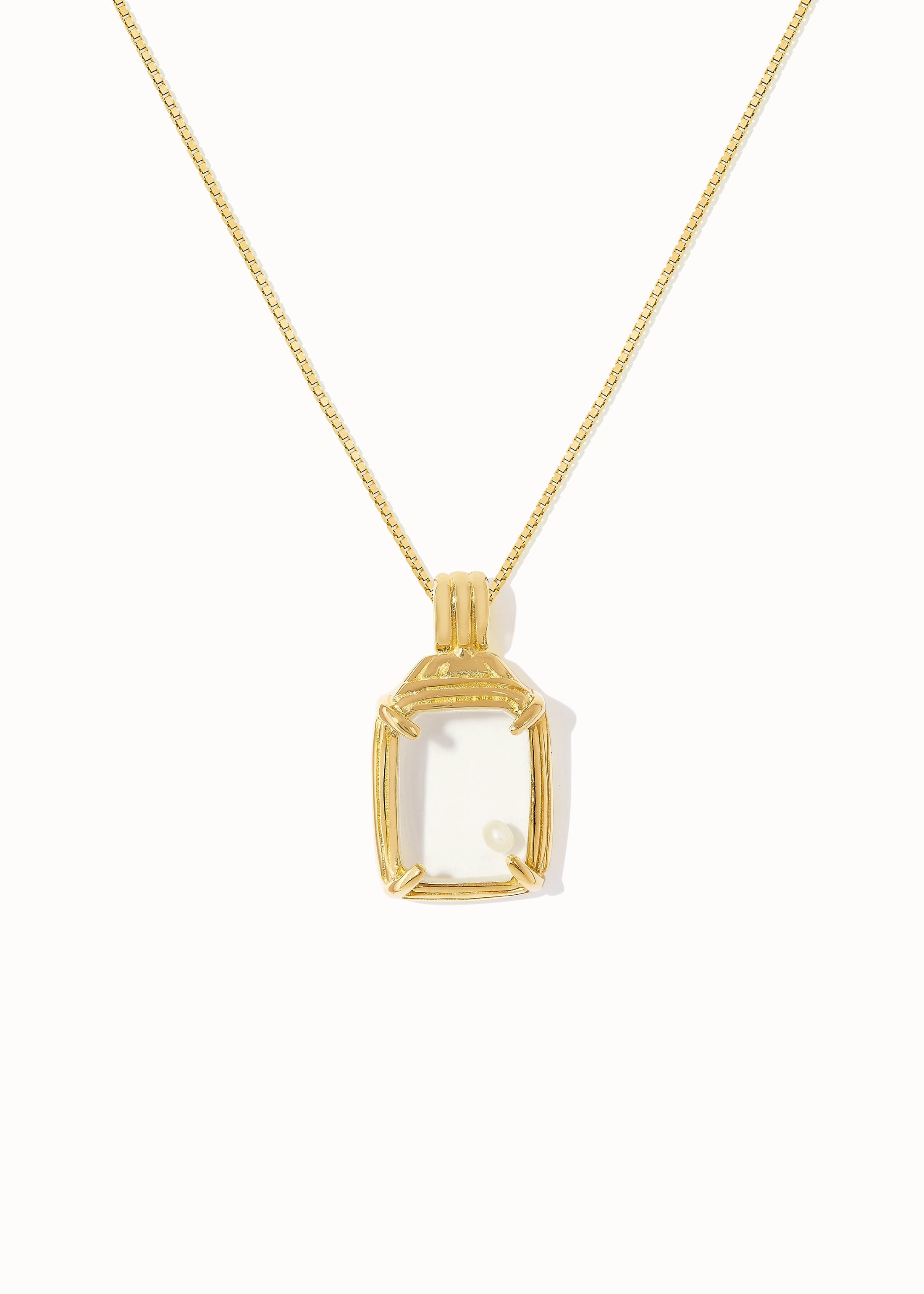 FRAMED PEARL necklace GP