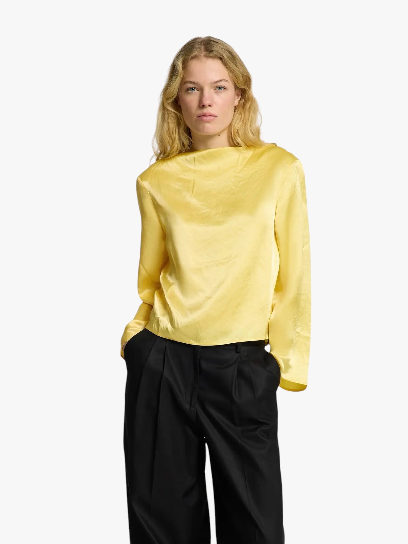 SLFSELENE LS Draped Neckline Top