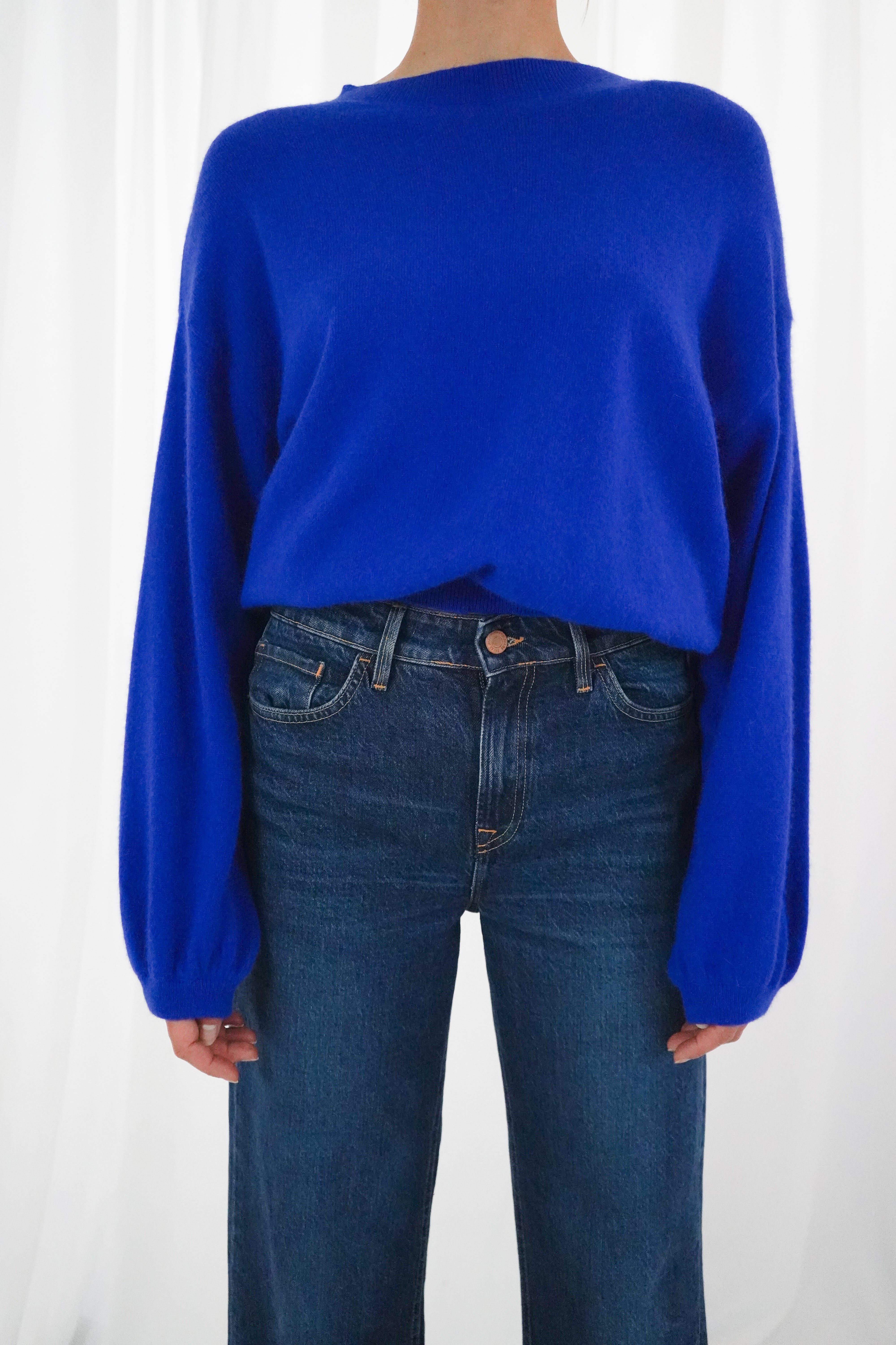 COLORADO 3/4 Puffed sleeves pull Royal blue
