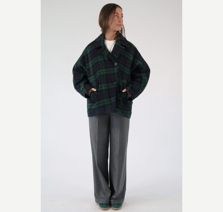 HAZEL Coat BLUE & GREEN CHECKED